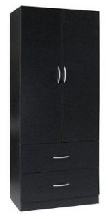  Source Industries RL12224 Wardrobe with 2 Door and 2 Drawer Black