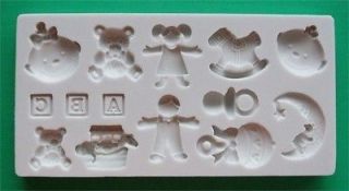 3D Silicone Nursery,New Born Baby Cake Decorating Mould 4 Cupcakes 