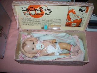 Vintage Effanbee Dy Dee Baby Doll 10 With Original Box 1934