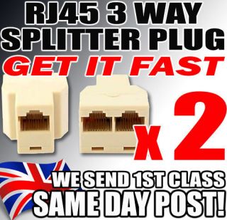 Port RJ45 Ethernet LAN Network Connector Splitter Adapter Splitt 1 