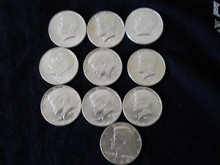 1964 KENNEDY HALVES 10 PROOF COINS 90% SILVER INCLUDES ONE ACCENTED 