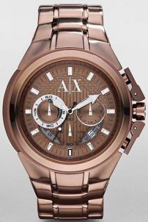  Armani Exchange Mens Oversized Chronograph Brown Stainless Watch