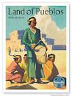Vintage Travel Poster Indian Pueblo Santa Fe New Mexico