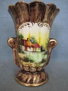  art pottery handpainted vase  22 50  art deco 