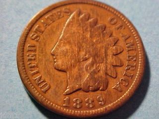 1889 Indian Head Penny 1c Cent NICE~~~SHIPPING IS FREE Rare 122 Year 