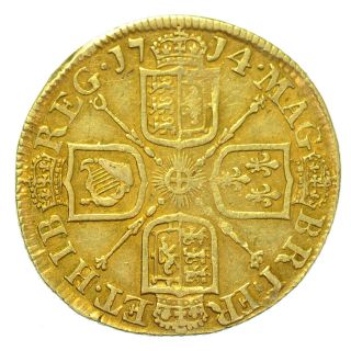   ANNE GUINEA WITH RARER NORMAL A`s IN GRATIA BRITISH GOLD COIN GVF+