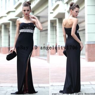 factory price 2013 black trapless evening dress prom ball formal gowns 