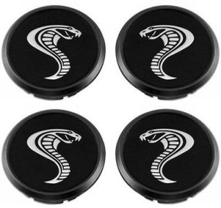 05 13 Mustang / Shelby Wheel Center Cap Set, Black w/ Silver Shelby 
