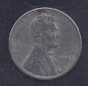 1943 P Zinc Coated Steel Lincoln Wheat Back Penny Philadelphia Mint