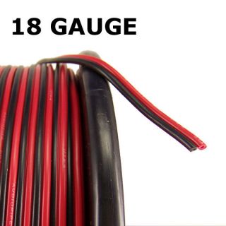 25 FT 18 AWG GAUGE ZIP WIRE RED BLACK STRANDED COPPER POWER GROUND