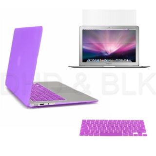 in 1 Purple Hard Case for Macbook Air 11 + Keyboard Cover + Screen 