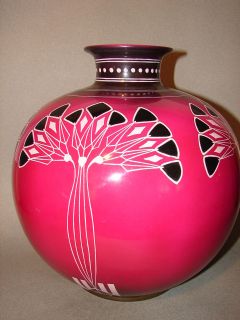 HUGE Art DECO Antique German Vase FUSCHIA ca 1888 1920 Royal Bonn 11 