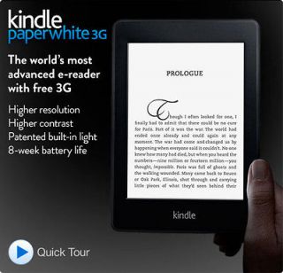 Pre order New  Kindle Paperwhite Display 3G Wi Fi, Built in 