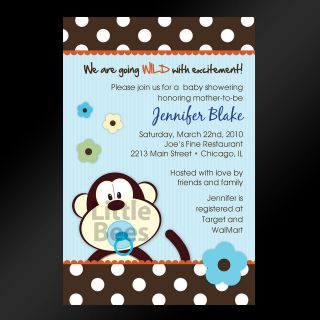   Jungle Birthday or Baby Shower Invitations   Set of 10   Any Color