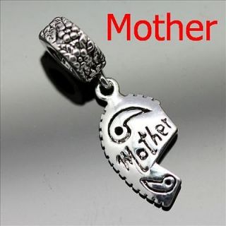 Mother Pendant Sterling Silver European Charm Bead for Bracelet/Neckl 