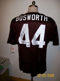 BRIAN BOSWORTH SIGNED OKLAHOMA JERSEY W/NAT CHAMPS ISP