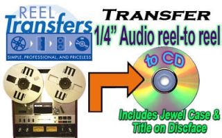 REEL TRANSFERS   convert 1/4 Audio reel to reel to CD or Ipod  