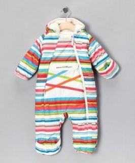 NWT Obermeyer Baby Girls Boys Rainbow Stripe Snowsuit Bunting 12 18 