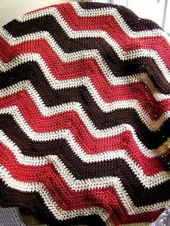   ripple handmade crochet baby blanket afghan WAVERLY BERNAT yarn autumn