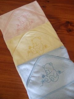 Baby Hooded Bath Towel Bamboo Fibre with Hood New Soft Blue Pink 