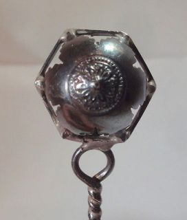   Sterling Silver Baby Rattle Bells Whistle Vintage Teether 925