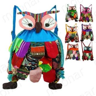   Ethnic Owl Backpack Handbag Colorful Book Bag For Kids Children