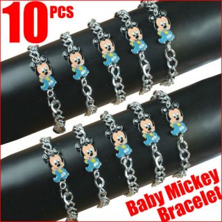 Lot 10pcs Disney Baby Mickey Mouse Bracelets Baby Shower Birthday 