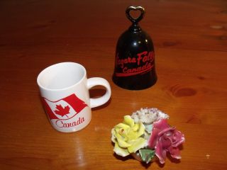 Canadian Souvenirs Niagra Falls Bell Canada Flag Mug and Fine China 