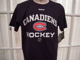 NWT NHL Montreal Canadiens Short Sleeve Youth Navy Team Logo Tee 