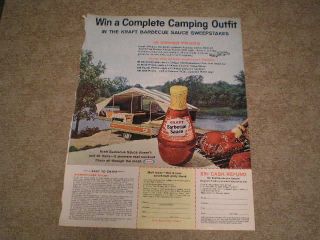 1966 Kraft Barbecue Sauce Ad Win Nimrod Camp Trailer