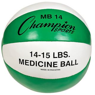 Champion Sports 15 lb. Leather Medicine Ball   NEW