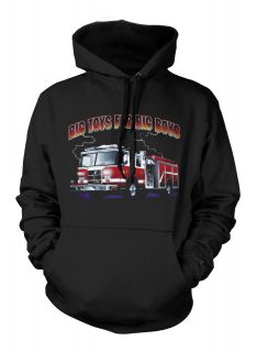 Big Toys For Big Boys Sweatshirt Hoodie Fire Fighter USA Firetruck 