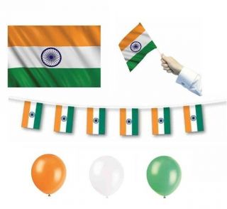 INDIA (Indian) FLAGS BANNERS BALLOONS (Partyware/Decorations){fixed £ 