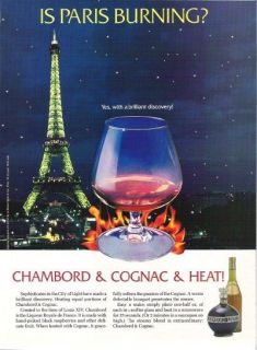 1988 Chambord Liqueur & Cognac Hot Drink Paris Eiffel Tower Vintage 