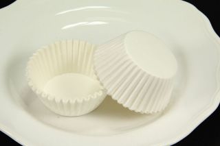 500x, 2 White Cupcake Muffin Liners, Baking Cups, Standard Size