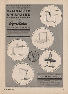 Old 1961 Gym Master Gymnastics Equip Print Ad   Englewood, CO