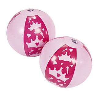 Lot of 12 Pink Princess Inflatable Mini Beach Ball Girl Party Favors