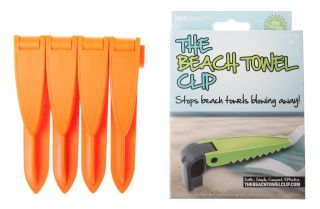 BEACH TOWEL CLIP Set of 4 Funky Clips Hold Secure Towels on Sand Sandy 