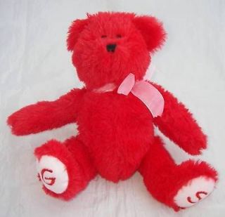 Hugfun Plush Red Teddy BEAR G S On Feet/Paws Pink Bow