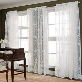 JC Penney White Rose Sheer Curtains