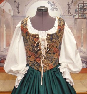 Renaissance Wench Bodice Skirt Medieval Corset Halloween Maiden Dress 