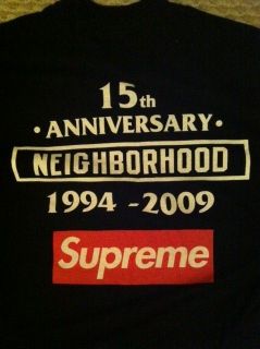 Supreme Box Logo Neighborhood 15th Anniversary Black Tee Shirt Moss 