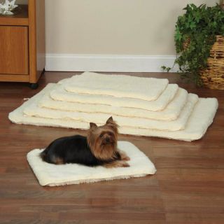   Pet Double Sided Fluffy Sherpa Dog Pet Cat Crate Mat Bed White Ivory