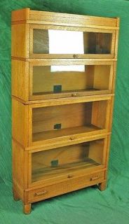   Wernicke Mission Golden Oak Sectional Stacking Barrister Bookcase