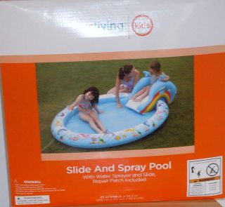 TRUE LIVING Kids {Brand New In Box} Inflatable Slide & Spray Pool
