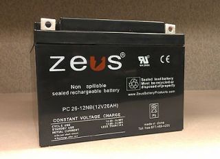 ZEUS PC26 12 12V 26AH SLA Battery for Medical Mobility Scooters 
