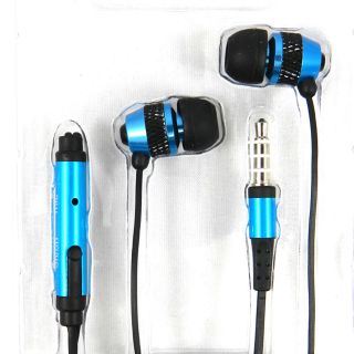 EXTRA BASS 3.5 MM STERO HEADSET W/ MIC FOR SAMSUNG PHONES BLUE BLACK 
