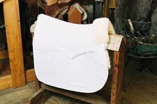 All Purpose White Saddle Blanket Pommel Roll Sheepskin P Engel 
