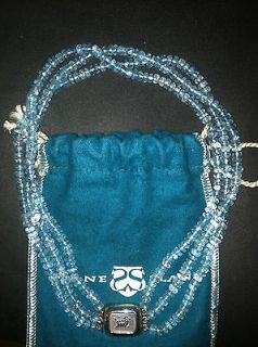 Slane & Slane Blue Topaz Beads and Sterling Silver choker 100% 