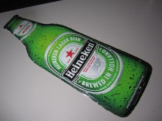 Heineken Bottle tin Holland Lager sign pub bar game room Pilsener 